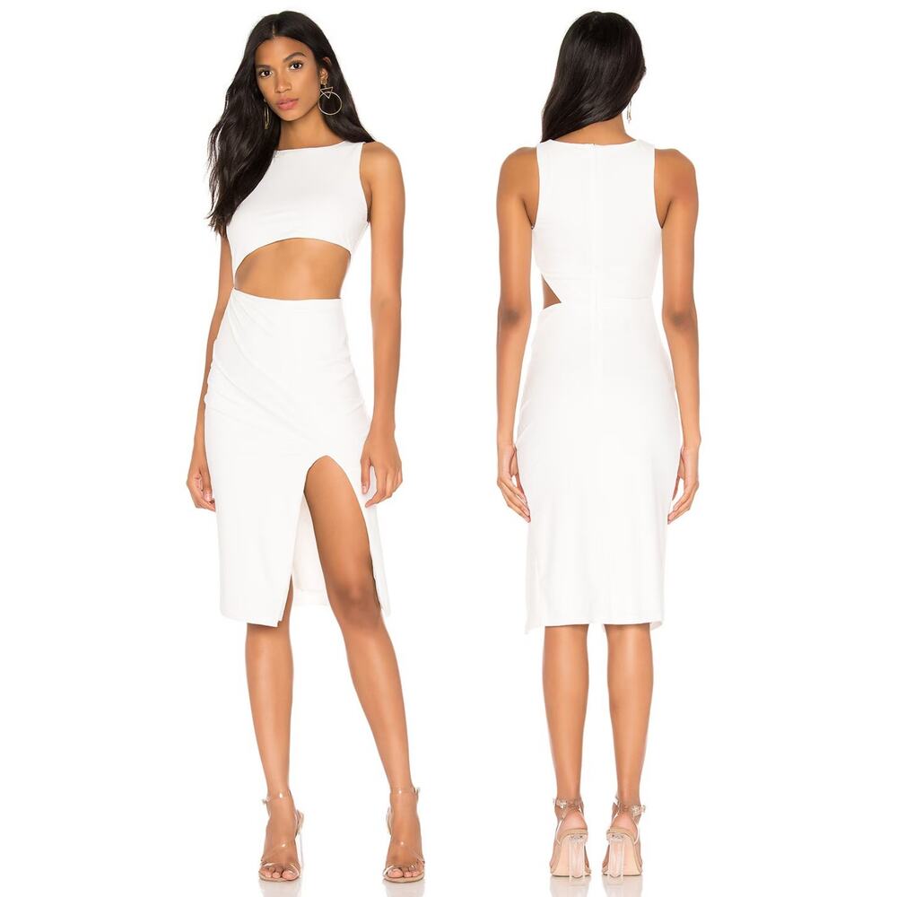 Superdown Amira Cutout Midi Dress Party Minimalist Bachelorette Cocktail Prom M
